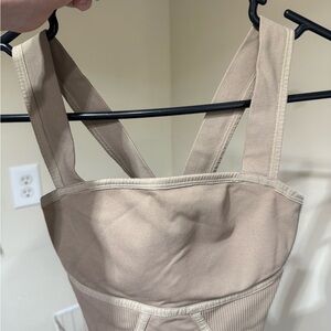 NUX Beige Sleeveless crop Top